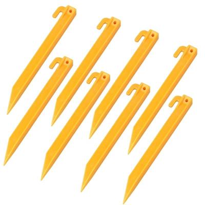 China Durable yellow plastic outdoor camping tent garden lawn stakes for beach camping yard decorative accessories for sale