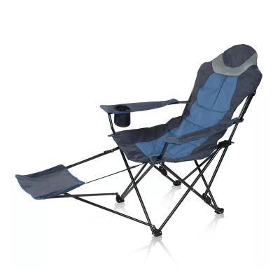 China Outdoor Camping Hiking Portable Folding Traveling Camping Chair With Footrest for sale