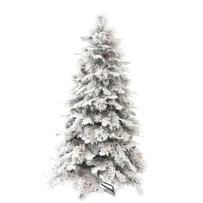 China Eco-Friendly KERVINO Flocked Christmas Tree Large PE Supermarket Decorative Home Decoration Large Christmas Tree for sale