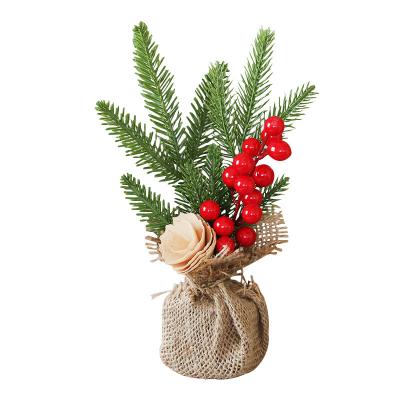 China Eco-Friendly KERVINO  25CM Christmas decorations Desktop window Mini Christmas tree decoration Potting festival scene decoration for sale