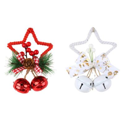 China Eco-Friendly KERVINO  Star bell accessories pendant DIY Christmas tree decorations Bow knot bell window props for sale