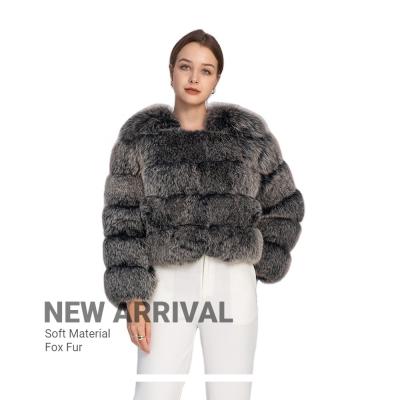 China New Arrivals Anti-wrinkle Stylish Winter Thick Warm Genuine Fox Fur Coat Women Women for sale