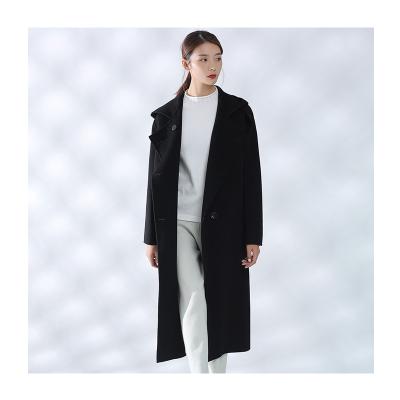 China Newest Design Ladies Long Coat Style Elegant Woolen Plus Cashmere Coat Custom Size Woolen Coat for sale