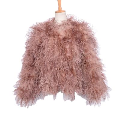 China New Arrival Genuine Fur Coat Breathable For Women Real Ostrich Feather Fur Outwear Female Jacket for sale