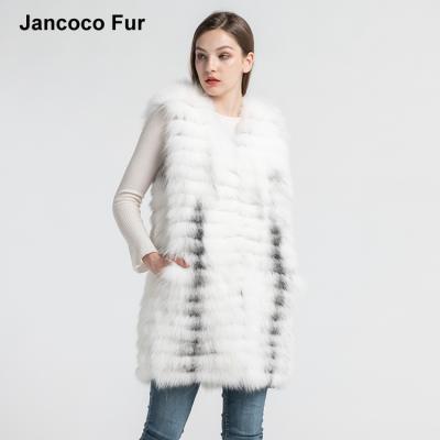 China New Arrival Fashion Sustainable Women's Real Fox Fur Vests Natural Fur Knitted Vests Female Vest S7561 for sale