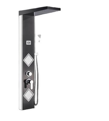 China Without Slide Bar Luxury Thermostatic Led Bathroom 304 Stainless Steel Rain Shower Wall Mounted Panel for sale