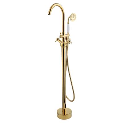 China Without Turnout Cheap Solid Brass Artistic Gold Free Side Bathtub Mixer for sale