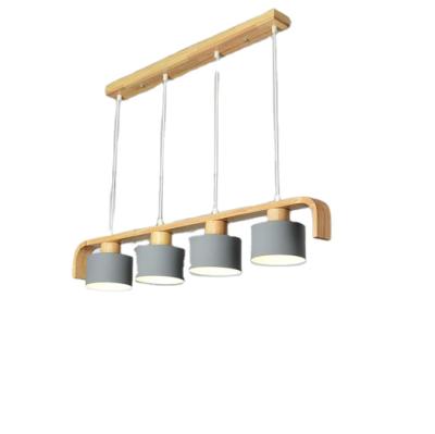 China Modern Modern LED Pendant Lights with Metal Lampshade for Dining Wooden Lamp Hanging Kitchen Pendant Light for sale