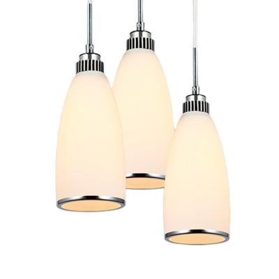 China Modern E27 LED Chandelier Fixtures Lights 3 Head Lamp Hanging Glass Shade Chandelier for sale