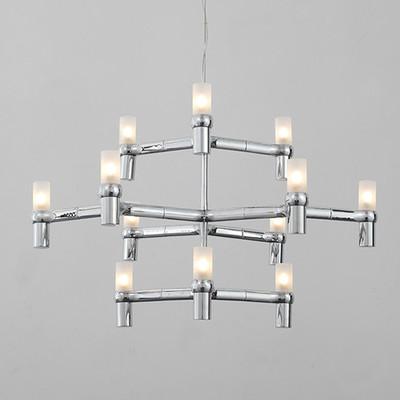 China MAJOR Design Modern Aluminum Chandelier Black/White/Chrome/Gold Crown Duplex Villa Lighting Restaurant for sale