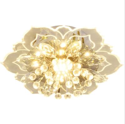 China Modern Modern LED Crystal Glass Ceiling Light Flower Shape Colorful Ceiling Lamp Luminarias Light for sale