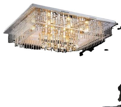 China New LED Crystal Chandelier Rectangular Living Room 2021 Modern Romantic Lamp Bedroom Lighting Lamp for sale