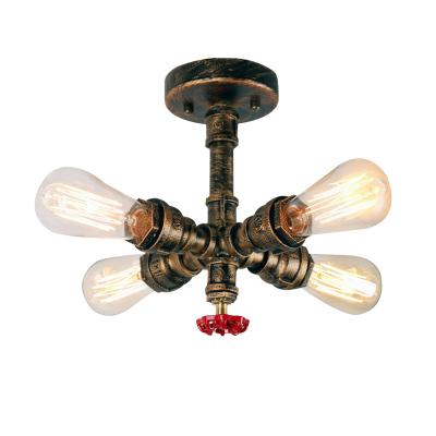 China Retro Traditional Plumbing Industrial Ceiling Lamp 4 Lamp Living Room Dining Room Aisle Bar Cafe Bar Ceiling Lamp for sale