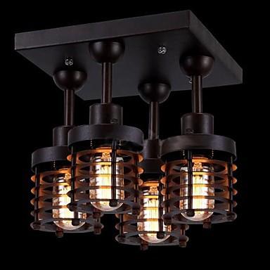 China Traditional Attic Style Retro Edison Bulb Vintage Industrial Ceiling Light with 4 Lights Home Lighting Fixture for sale