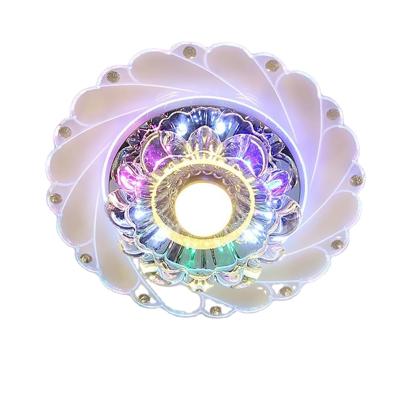 China LED Crystal Ceiling Light Circular Mini Decorative Modern Indoor Colorful Lamp Luminarias Rotunda Light for Living Room Aisle Corridor for sale