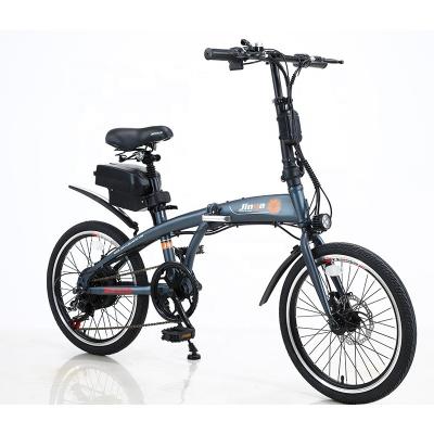 China 20 inch vouwbare elektrische fiets 36v 6 SPEED verwijderbare lithiumbatterie voor buitenfietsen Te koop