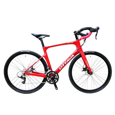 China Levering 700 * 25c Carbon Road Bike met 2x11 Speed Gears en ZOOM Hydraulische rem Te koop