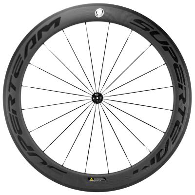 China Customizable 45mm Carbon Fiber Road Bicycle Wheelset 700c 20 24h R13 Hub Carbon Wheels for sale