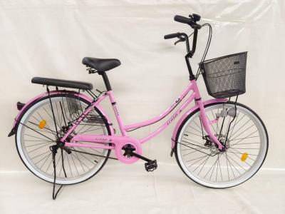 China 24 pulgadas de bicicleta de la ciudad de una sola velocidad de la bicicleta de la ciudad freno de disco con luz de dinamo en venta