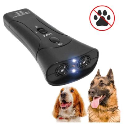 China Double Speaker Portable Ultrasonic Dog Trainer Device Anti-Barking Dog Plastic Repeller Controller for sale