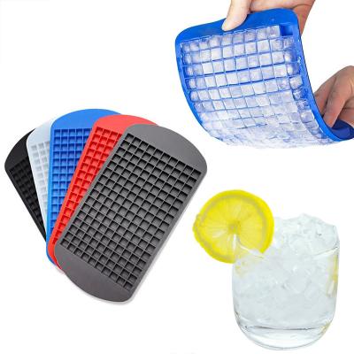 China Ice Cube Making 160 Cavity Silicone Bar Ice Cube Tray Mini Ice Cubes Small Square Mold Ice Maker Kitchen Accessories for sale