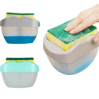 China Modern Bowl Shape Soap Dispenser With Sponge Holder Kitchen Cleaning Liquid Dispenser 400ml Liquid Dispenser for sale