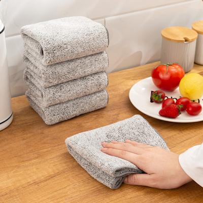 China Quick Death Washclothes Dish Towels Clothes Strong Absorbent Reusable Cleaning Kitchen Rags/Strong Absorbent Bamboo Charcoal Dishcloth for sale