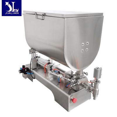 China Beverage Hopper Filler Sauce Filling Machine Mixing Hopper, Pot Honey Juice Fruit Pulp Fat Peanut Butter Chocolate Granules Filler for sale