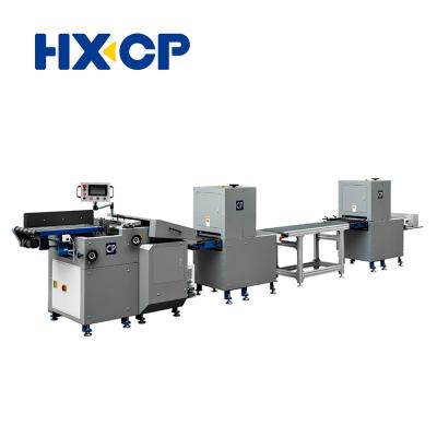 China HXCP Printing Shops Map Folding Cardboard Hard Lay Machine Flat Book Cover Binding Machine for sale