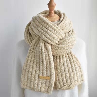 China Polyester raw wool knitted scarf women's winter Korean version of the students solid color wild warm Japanese bib for sale