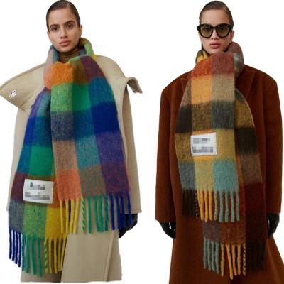 China Autumn and winter fashion polyester cashmere scarf with color control thick warm shawl for sale