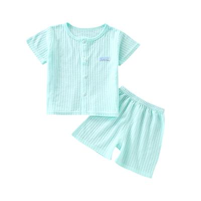 China Breathable Summer Baby Suit Pure Cotton Baby Clothes Newborn Children's Short Sleeve Baby Clothes Home Clothes for sale