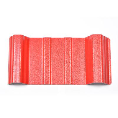 China 840mm Building Construction Materials Brick Red 4 Layer PVC Roofing Tile ASA PVC Plastic Roof Sheet for sale