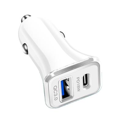 China Quick Charging Type C 12W Palladium Car Stereo Universal Aluminum Car Stereo Fast Charger QC 3.0 USB Charger for sale