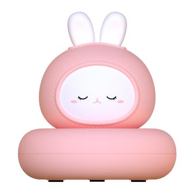 China Modern Silicone Night Lights Dimmable Rabbit Touch USB Rechargeable Lamps for Cartoon Bunny Night Lamp Cute Animal Kids Baby Gifts for sale