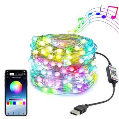 China Garden LED Christmas Tree Fairy Lights Holiday Party 50LEDs String 5M USB Light Powered Home Indoor Outdoor Decoration LED String for sale