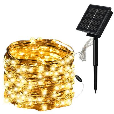 China Easily Assembled 10m 100LED Waterproof Copper Wire String Light Fairy Outdoor Solar Garden Light Fairy Light For Christmas Party Decor for sale