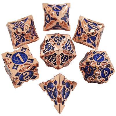 China Custom America d&d edge dice RPG games board black polyhedral gem dungeons and dragons d20 d100 wholesale dnd metal dice set for sale