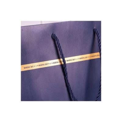 China Es-Printing Materials China Supplier Logo Custom Paper Bag Printing Service Blue Recycled Paper Bag Printing Service for sale