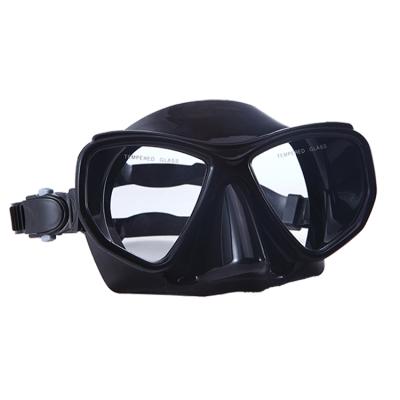 China Low Volume Free-diving Mask Silicone Skirt Super Lightweight Soft Comfort Easy Adjust Head Strap Diving Mask for sale