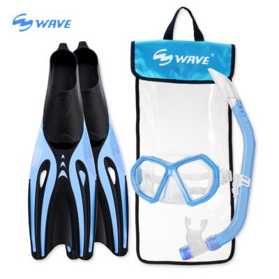 China Tempered Glass Lenses Scuba Diving Equipment Mask and Colorful Snorkeling Silicone Snorkel Mask Set for sale