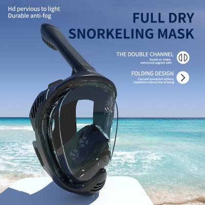 China Customized Color Full Face Logo Snorkeling Diving Mask FULL FACE Snorkeling Mask 360 Degree Rotating Snorkle WAVE Mask for sale