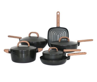 China SUSTAINABLE GROWTH RINGS SERIES Die Casting Nonstick Aluminum Cookware Set for sale