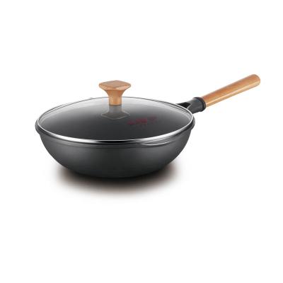 China Sustainable Die Casting Wok Cookware Non-Stick Aluminum Die Casting Chinese Wok for sale