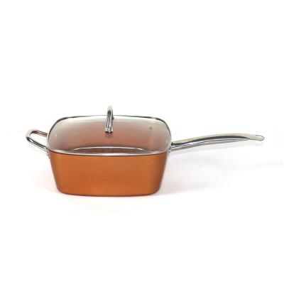 China 28 cm COPPER SEAT SUSTAINABLE PAN pressed aluminum cookware CKM2828 for sale