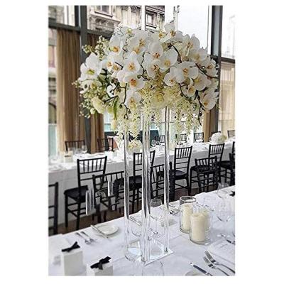 China New Arrival Durable Acrylic Clear Decorative Frame Display Flower Stand Pedestals Centerpiece For Wedding Decoration for sale