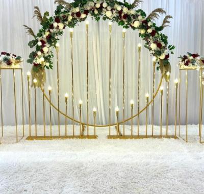 China 10 Heads Eco-friendly Wedding Party Gold Candelabra Decorative Table Centerpiece For Wedding Stage Decoration for sale