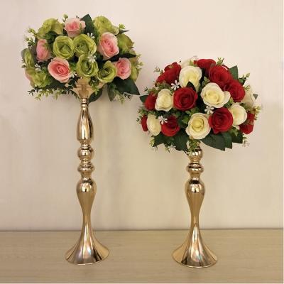 China European Round Round Stainless Steel Pedestal Wedding Flower Stand For Events Wedding Party Wedding Decoration for sale