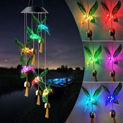 China New Durable Solar Wind Rings Color Changing Waterproof Butterfly for Outdoor with Bells for for Garden Patio and Home Decor for sale