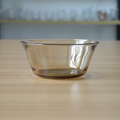 China Dishwasher safe amber tint glass bowl viable for brand advertising for sale